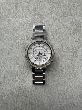 Michael Kors Silver Crystal-Accent Watch